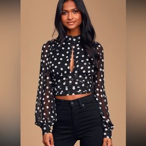 Sheer backless long sleeve crop top